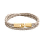 Pulsera En baño de Oro 22K, Piel natural de borrego, Doble vuelta - Joyería y bisutería fina