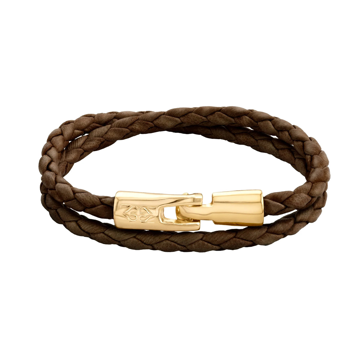 Pulsera En baño de Oro 22K, Piel natural de borrego, Doble vuelta - Joyería y bisutería fina