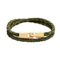 Pulsera En baño de Oro 22K, Piel natural de borrego, Doble vuelta - Joyería y bisutería fina