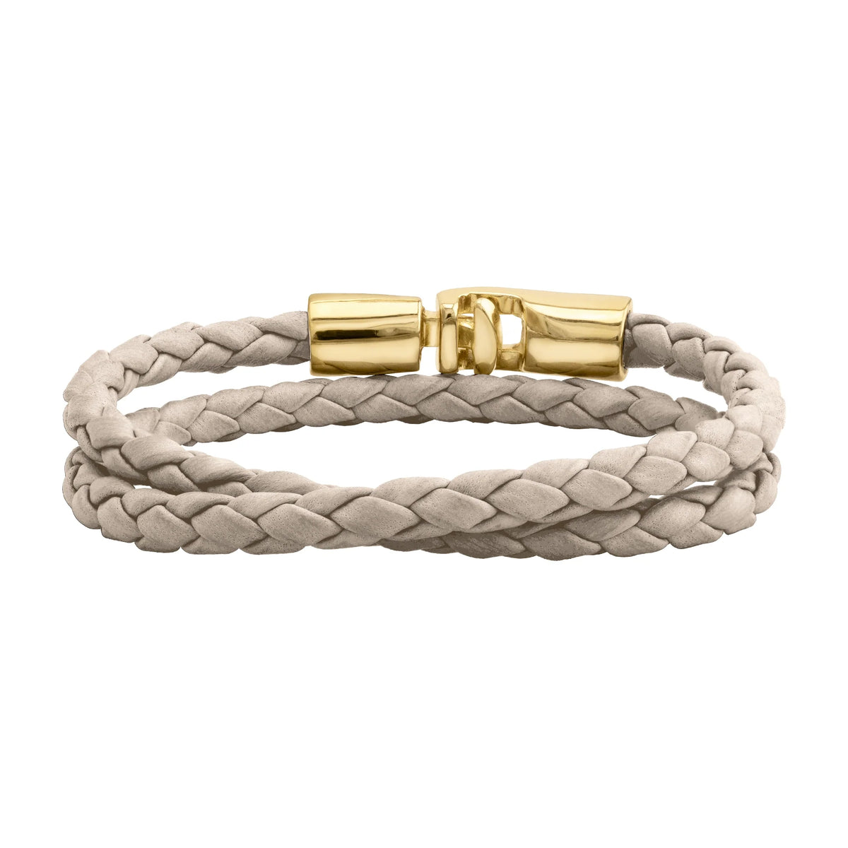 Pulsera En baño de Oro 22K, Piel natural de borrego, Doble vuelta - Joyería y bisutería fina