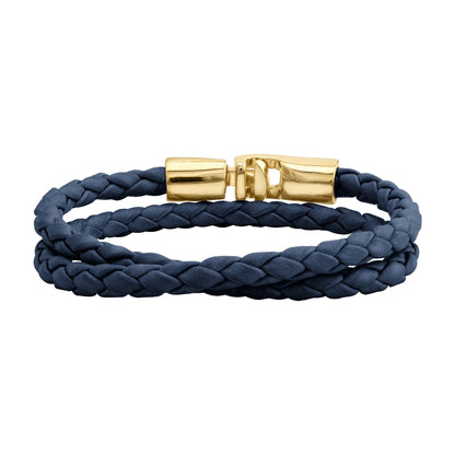 Pulsera En baño de Oro 22K, Piel natural de borrego, Doble vuelta - Joyería y bisutería fina
