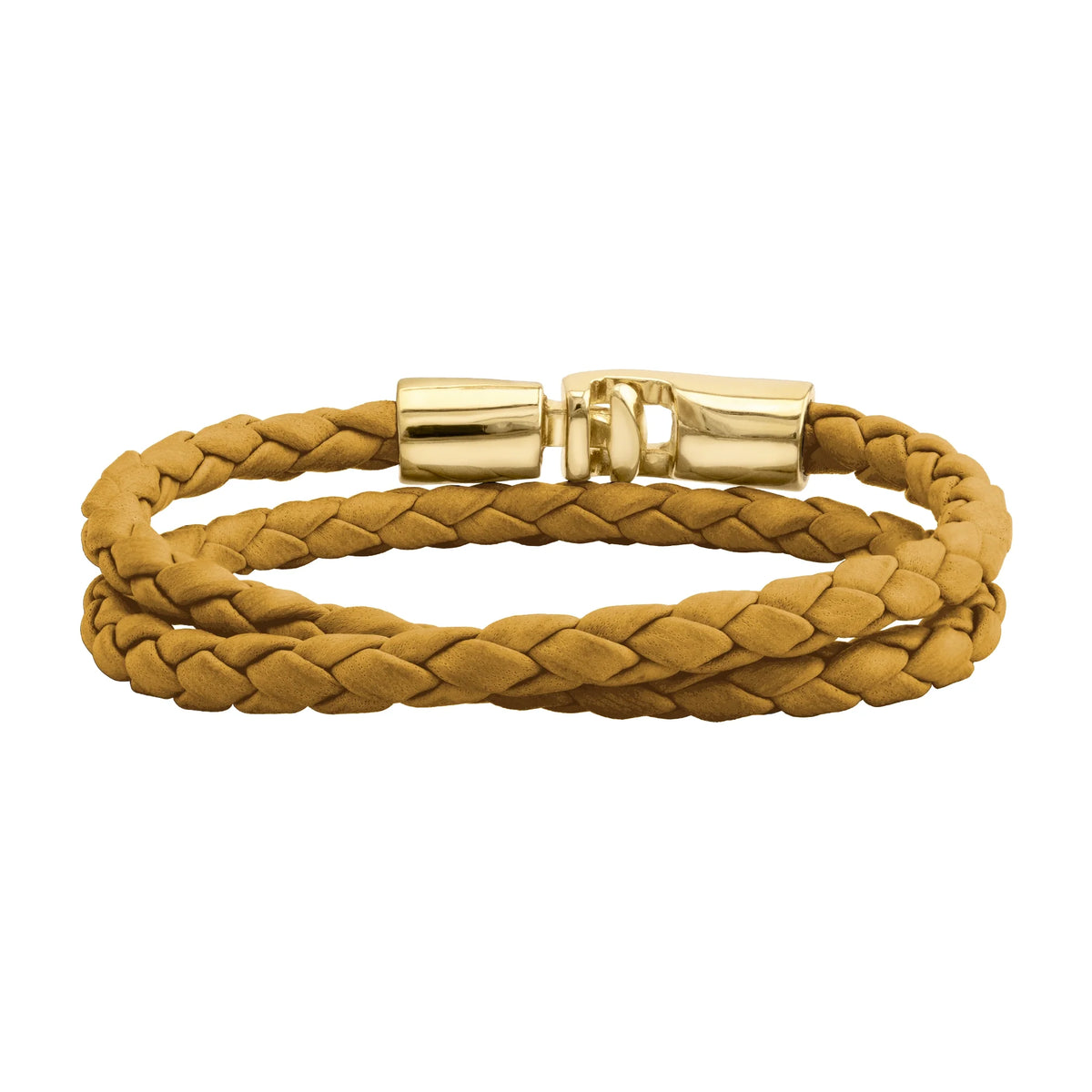 Pulsera En baño de Oro 22K, Piel natural de borrego, Doble vuelta - Joyería y bisutería fina