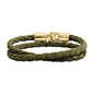 Pulsera En baño de Oro 22K, Piel natural de borrego, Doble vuelta - Joyería y bisutería fina