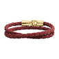 Pulsera En baño de Oro 22K, Piel natural de borrego, Doble vuelta - Joyería y bisutería fina