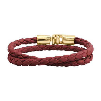Pulsera En baño de Oro 22K, Piel natural de borrego, Doble vuelta - Joyería y bisutería fina