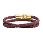 Pulsera En baño de Oro 22K, Piel natural de borrego, Doble vuelta - Joyería y bisutería fina