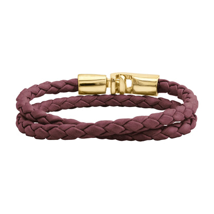 Pulsera En baño de Oro 22K, Piel natural de borrego, Doble vuelta - Joyería y bisutería fina