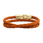 Pulsera En baño de Oro 22K, Piel natural de borrego, Doble vuelta - Joyería y bisutería fina