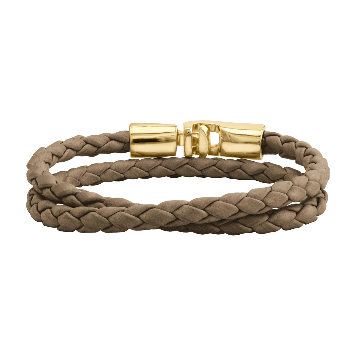 Pulsera En baño de Oro 22K, Piel natural de borrego, Doble vuelta - Joyería y bisutería fina
