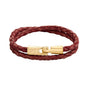 Pulsera En baño de Oro 22K, Piel natural de borrego, Doble vuelta - Joyería y bisutería fina