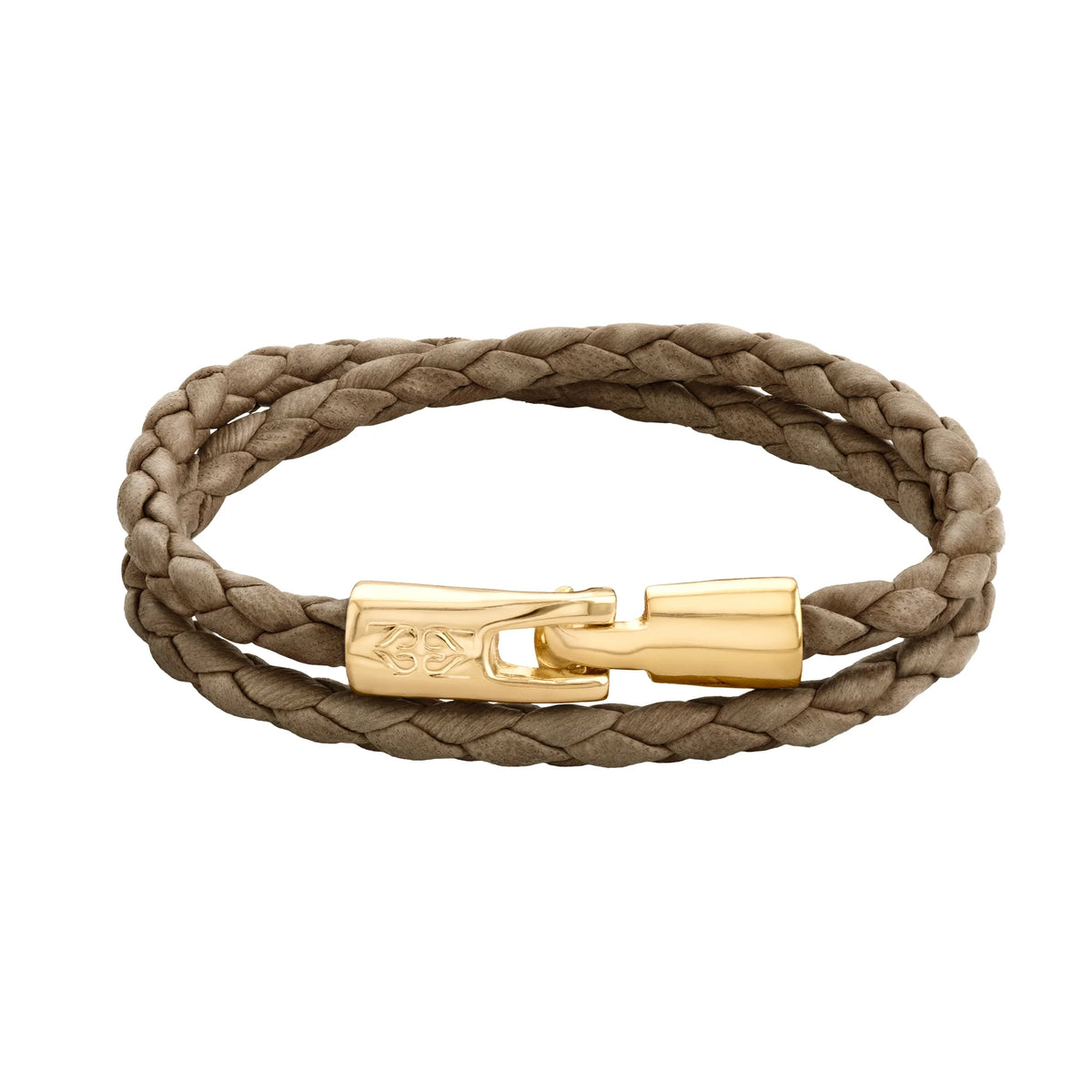 Pulsera En baño de Oro 22K, Piel natural de borrego, Doble vuelta - Joyería y bisutería fina