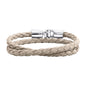 Pulsera En baño de rodio, Piel natural de borrego, Doble vuelta - Joyería y bisutería fina