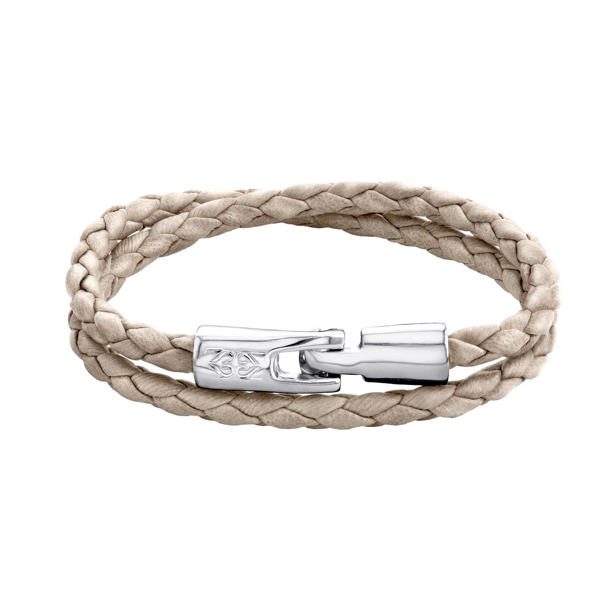 Pulsera En baño de rodio, Piel natural de borrego, Doble vuelta - Joyería y bisutería fina