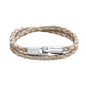 Pulsera En baño de rodio, Piel natural de borrego, Doble vuelta - Joyería y bisutería fina