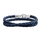 Pulsera En baño de rodio, Piel natural de borrego, Doble vuelta - Joyería y bisutería fina