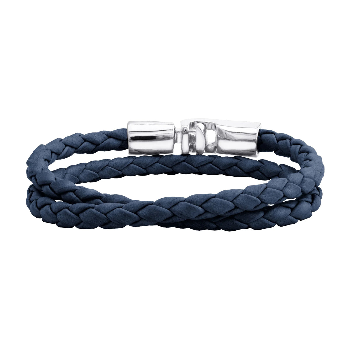 Pulsera En baño de rodio, Piel natural de borrego, Doble vuelta - Joyería y bisutería fina