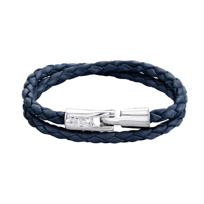 Pulsera En baño de rodio, Piel natural de borrego, Doble vuelta - Joyería y bisutería fina