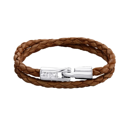 Pulsera En baño de rodio, Piel natural de borrego, Doble vuelta - Joyería y bisutería fina