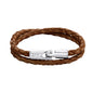 Pulsera En baño de rodio, Piel natural de borrego, Doble vuelta - Joyería y bisutería fina