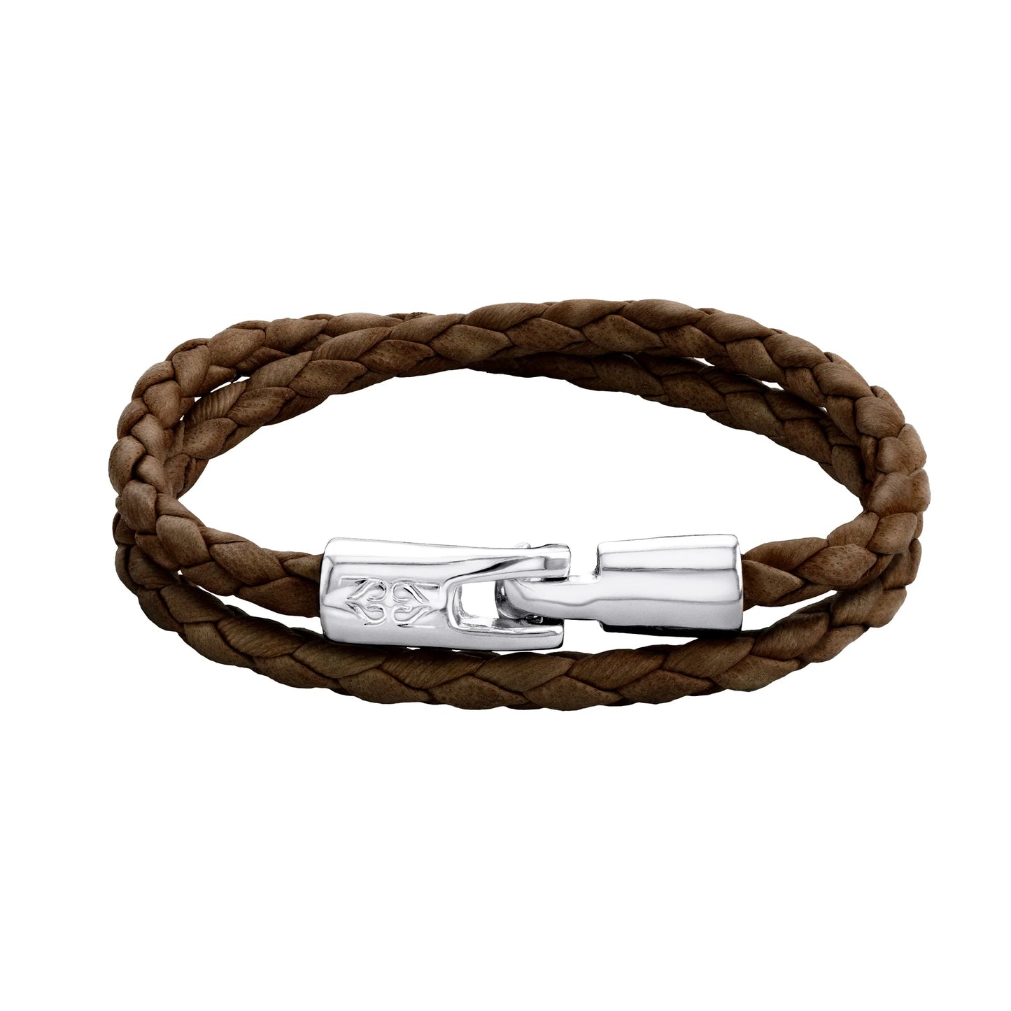 Pulsera En baño de rodio, Piel natural de borrego, Doble vuelta - Joyería y bisutería fina
