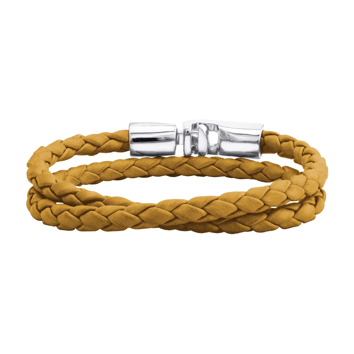 Pulsera En baño de rodio, Piel natural de borrego, Doble vuelta - Joyería y bisutería fina