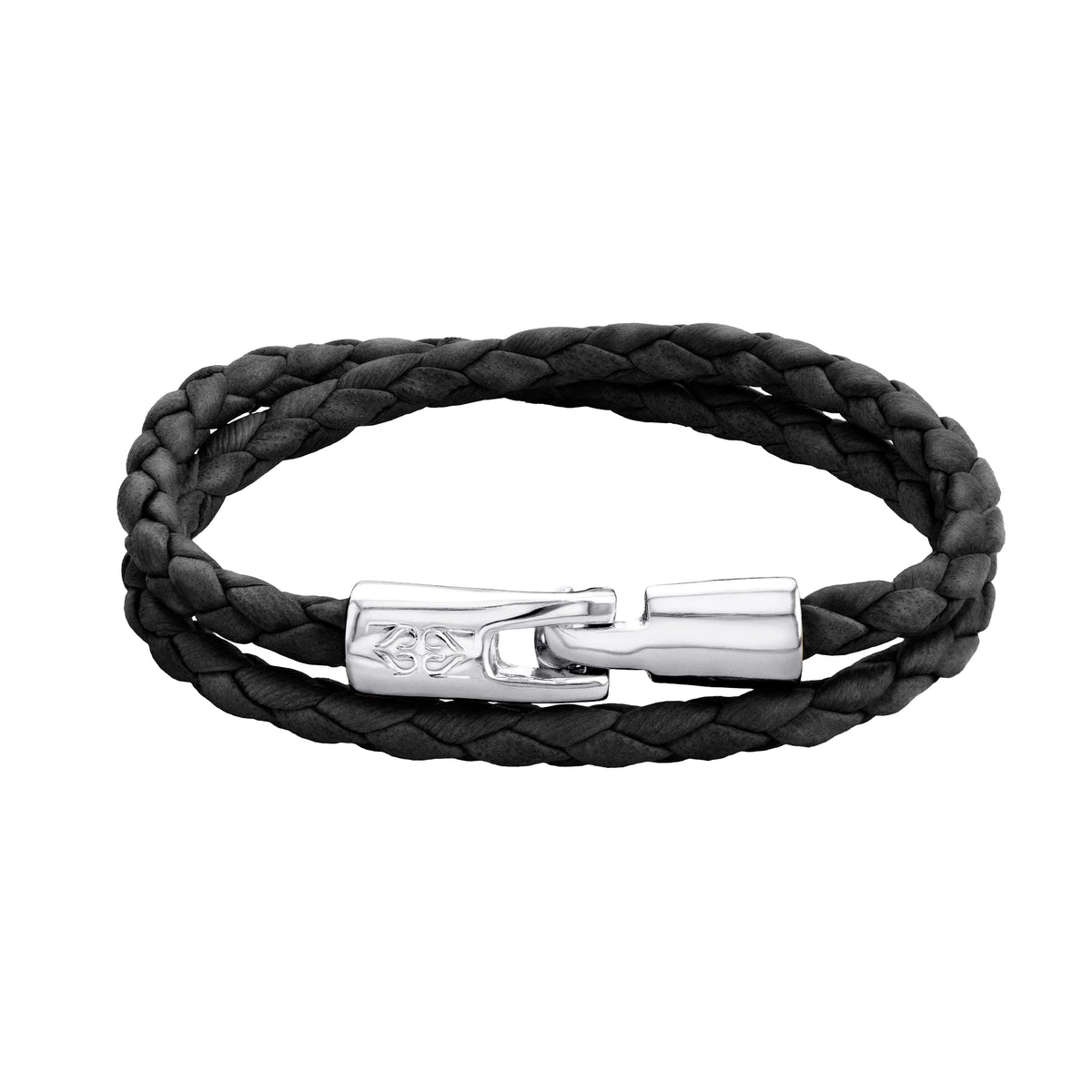 Pulsera En baño de rodio, Piel natural de borrego, Doble vuelta - Joyería y bisutería fina