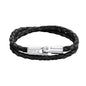 Pulsera En baño de rodio, Piel natural de borrego, Doble vuelta - Joyería y bisutería fina