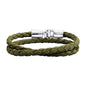 Pulsera En baño de rodio, Piel natural de borrego, Doble vuelta - Joyería y bisutería fina
