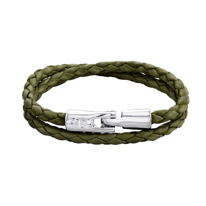 Pulsera En baño de rodio, Piel natural de borrego, Doble vuelta - Joyería y bisutería fina