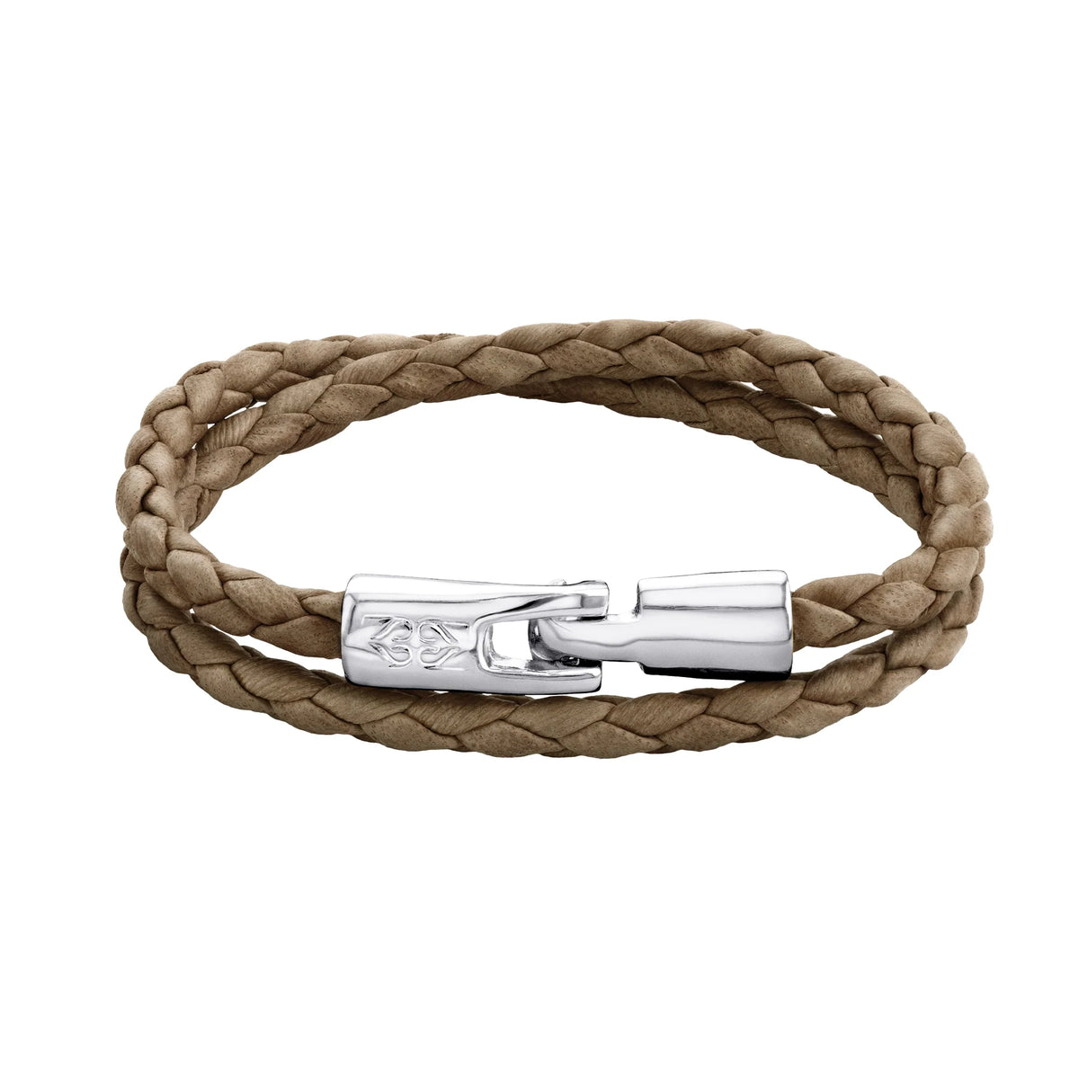 Pulsera En baño de rodio, Piel natural de borrego, Doble vuelta - Joyería y bisutería fina