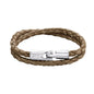 Pulsera En baño de rodio, Piel natural de borrego, Doble vuelta - Joyería y bisutería fina