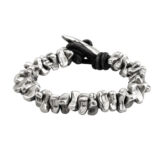 Pulsera Acero inoxidable, Cuentas con forma de huesos y colmillos - Joyería y bisutería fina