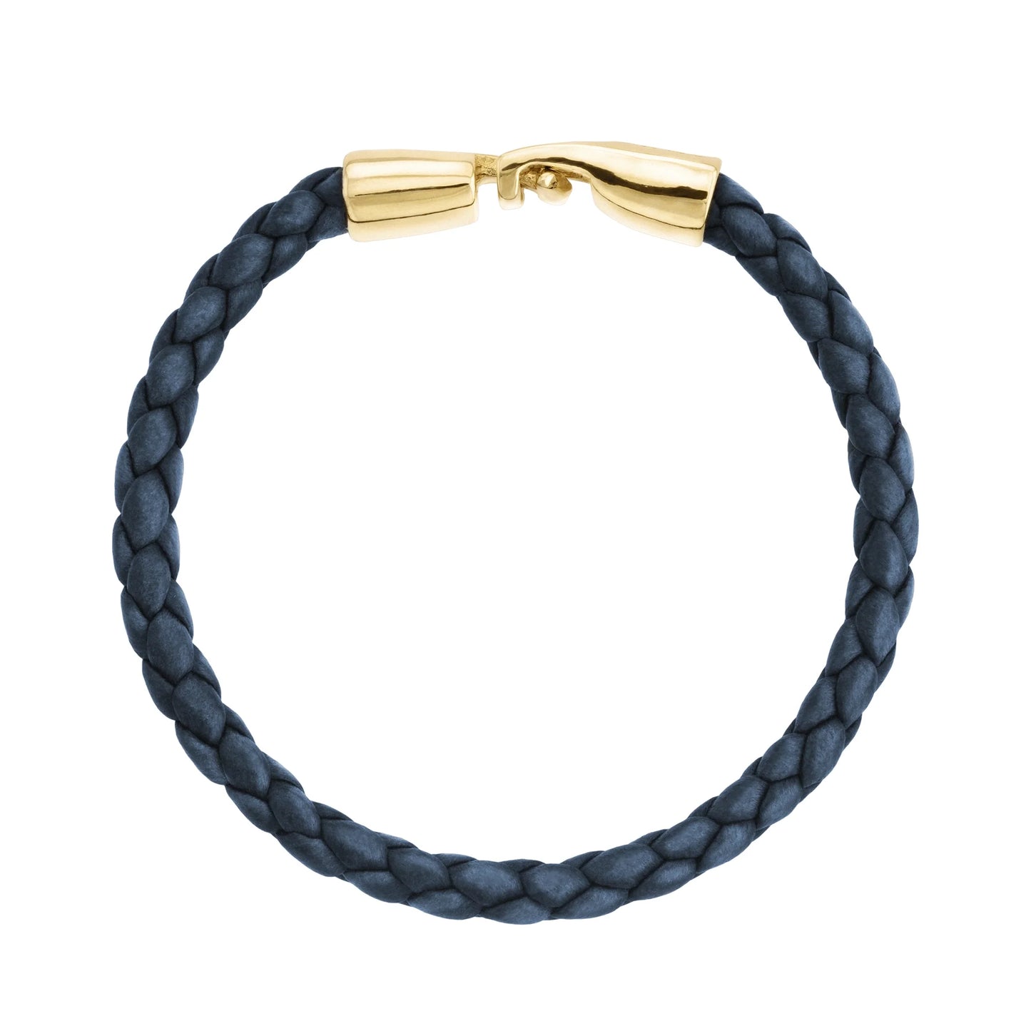 Pulsera en baño de Oro 22K, Piel natural de Borrego, Trenzado - Joyería y bisutería fina