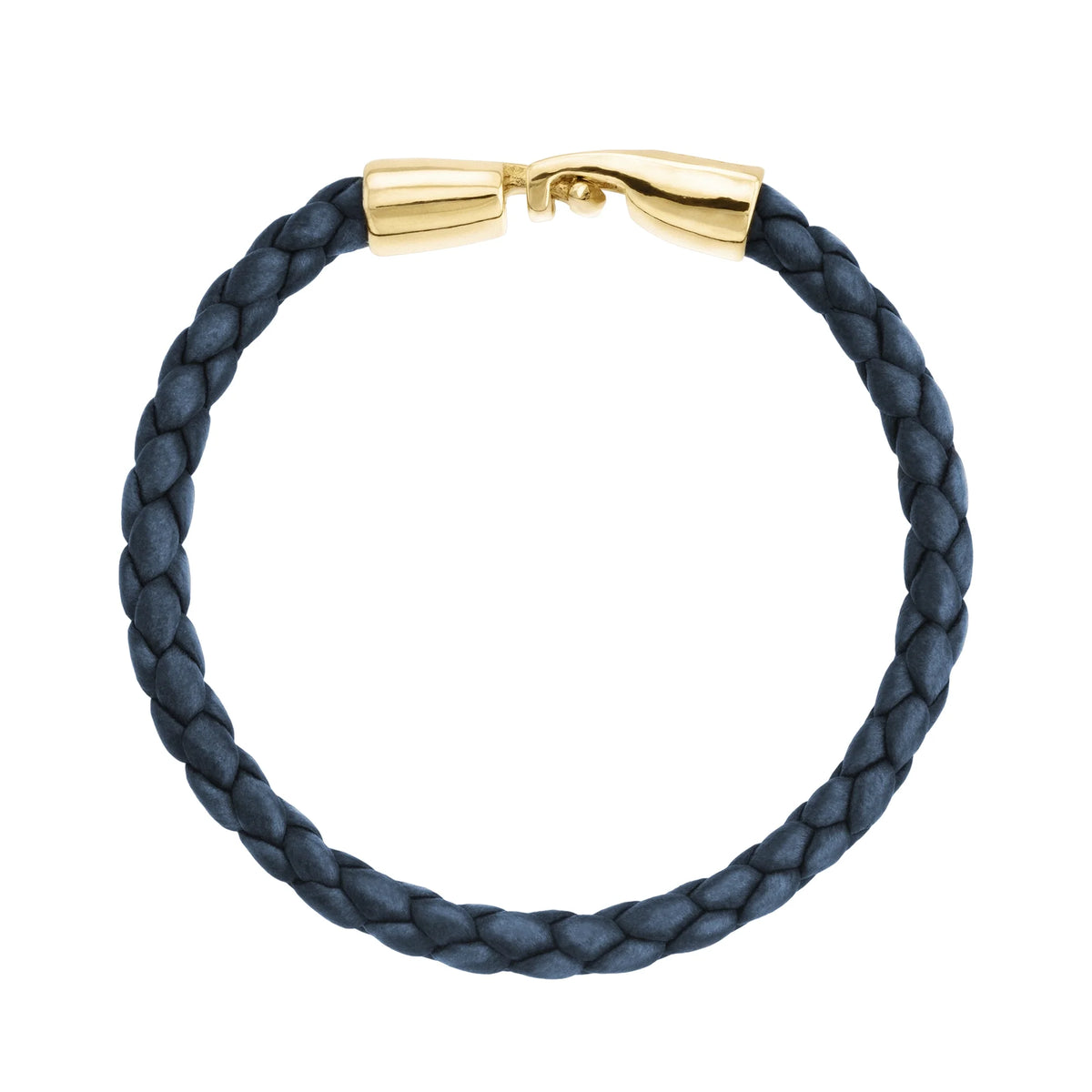 Pulsera en baño de Oro 22K, Piel natural de Borrego, Trenzado - Joyería y bisutería fina