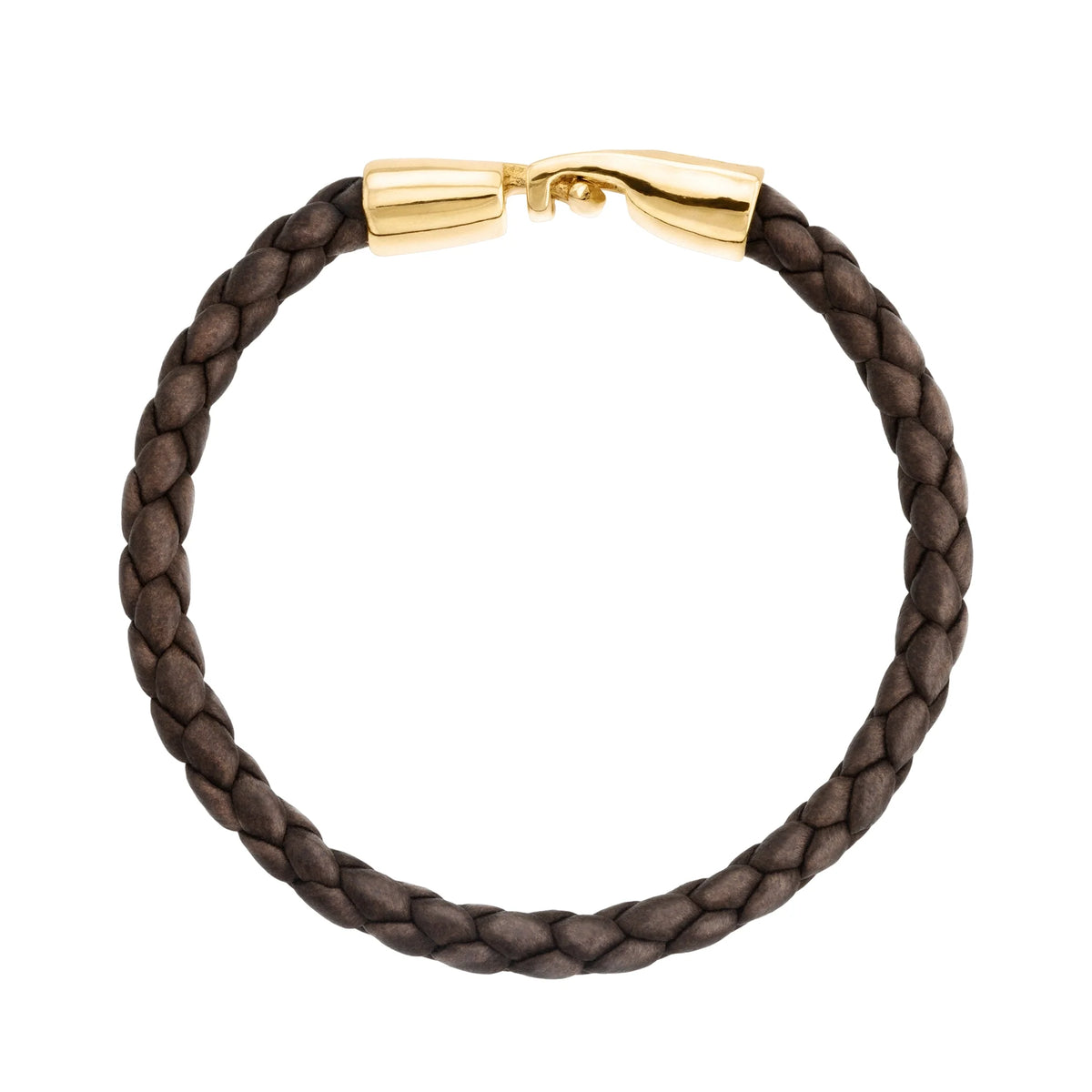 Pulsera en baño de Oro 22K, Piel natural de Borrego, Trenzado - Joyería y bisutería fina