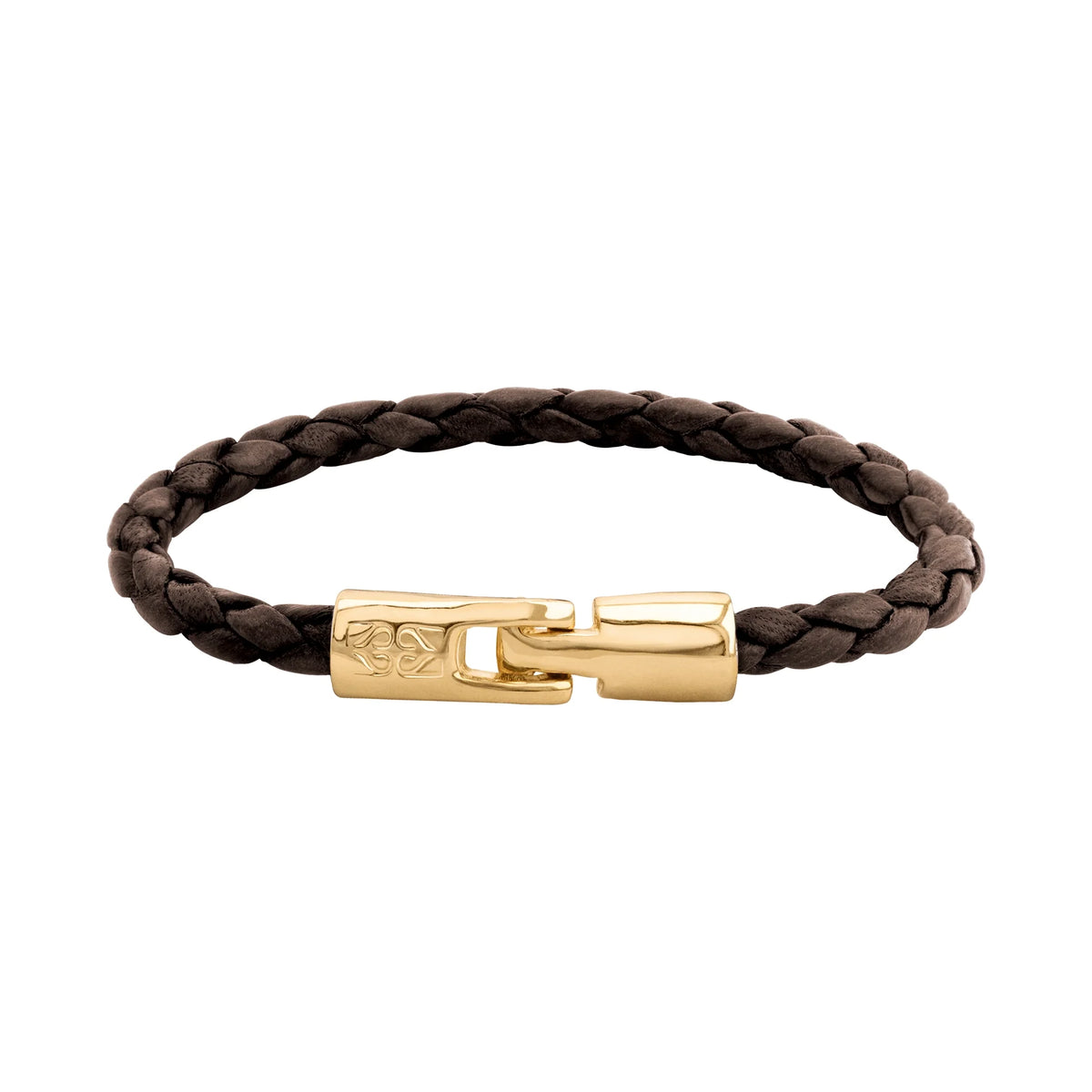 Pulsera en baño de Oro 22K, Piel natural de Borrego, Trenzado - Joyería y bisutería fina