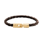 Pulsera en baño de Oro 22K, Piel natural de Borrego, Trenzado - Joyería y bisutería fina