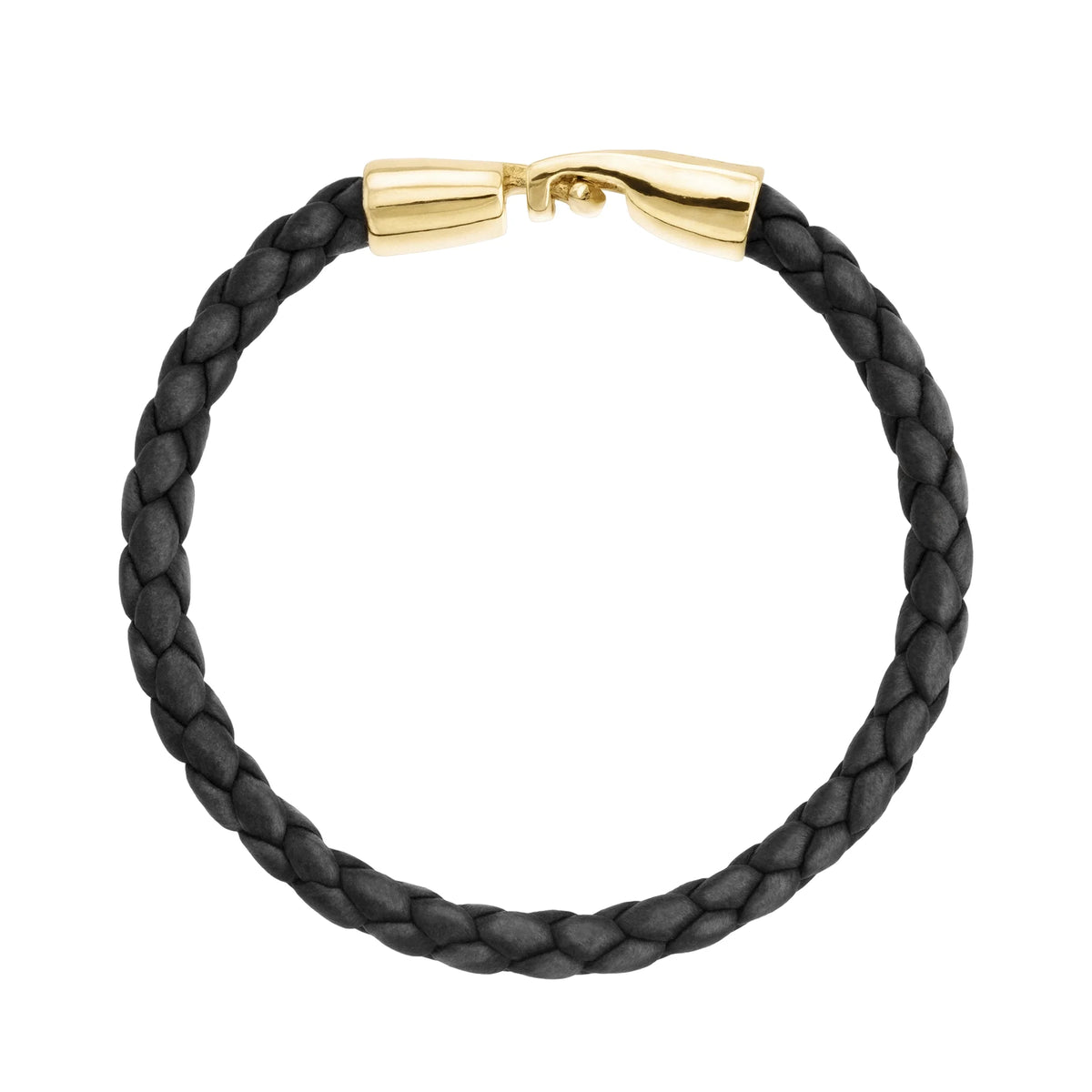 Pulsera en baño de Oro 22K, Piel natural de Borrego, Trenzado - Joyería y bisutería fina