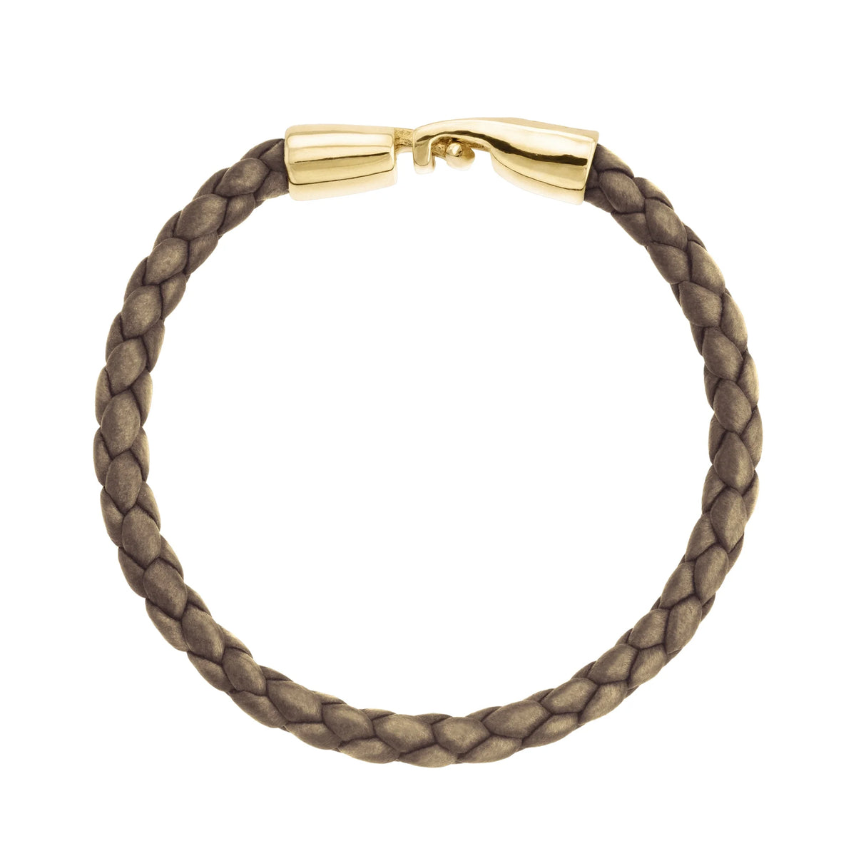 Pulsera en baño de Oro 22K, Piel natural de Borrego, Trenzado - Joyería y bisutería fina