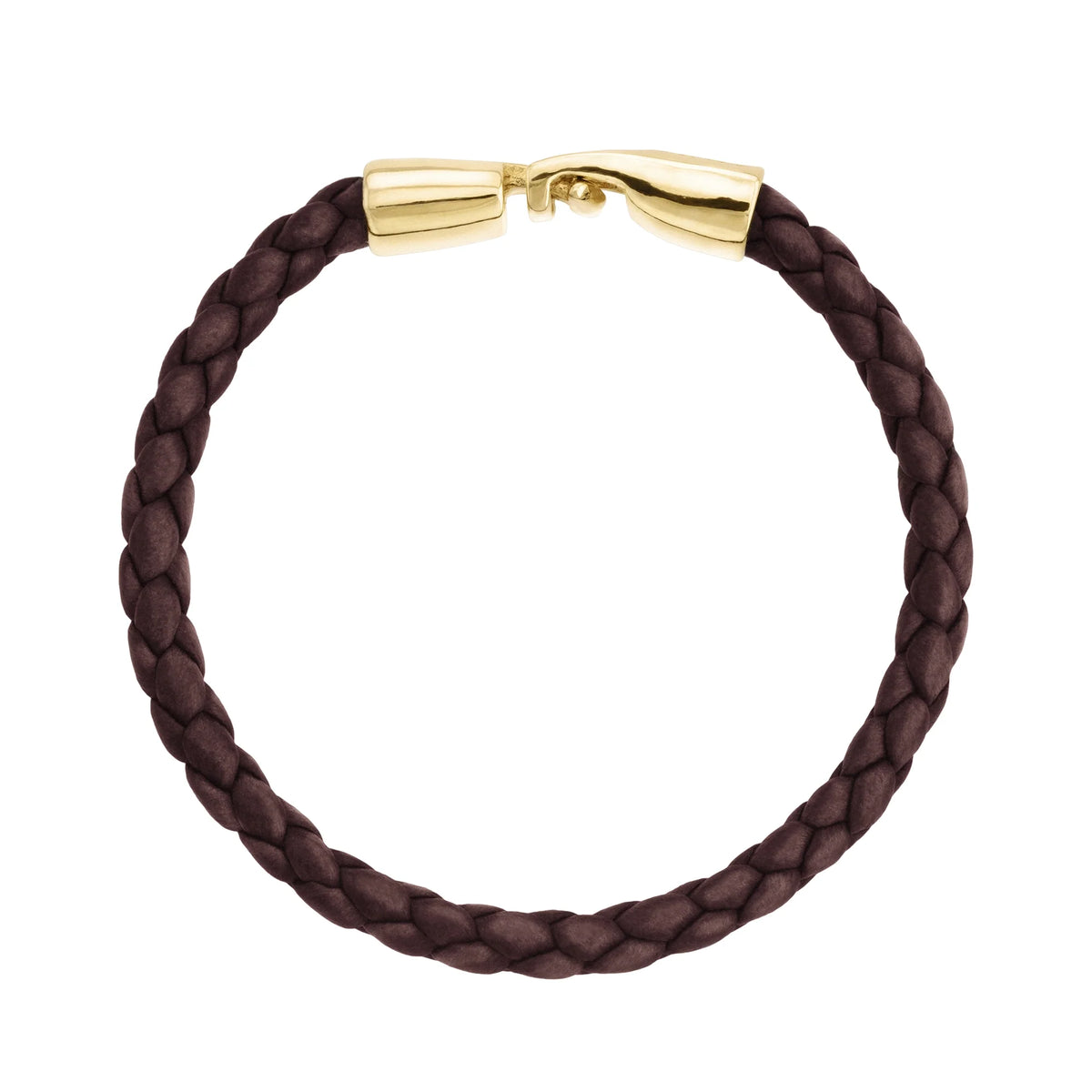 Pulsera en baño de Oro 22K, Piel natural de Borrego, Trenzado - Joyería y bisutería fina
