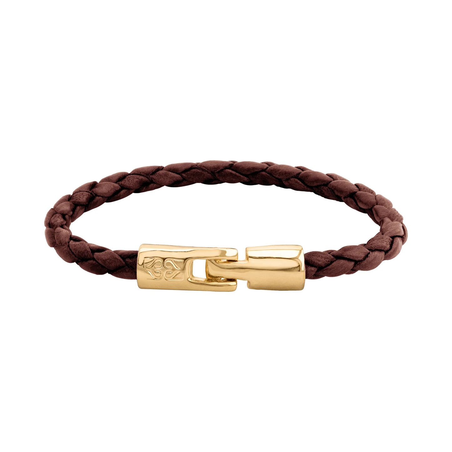 Pulsera en baño de Oro 22K, Piel natural de Borrego, Trenzado - Joyería y bisutería fina