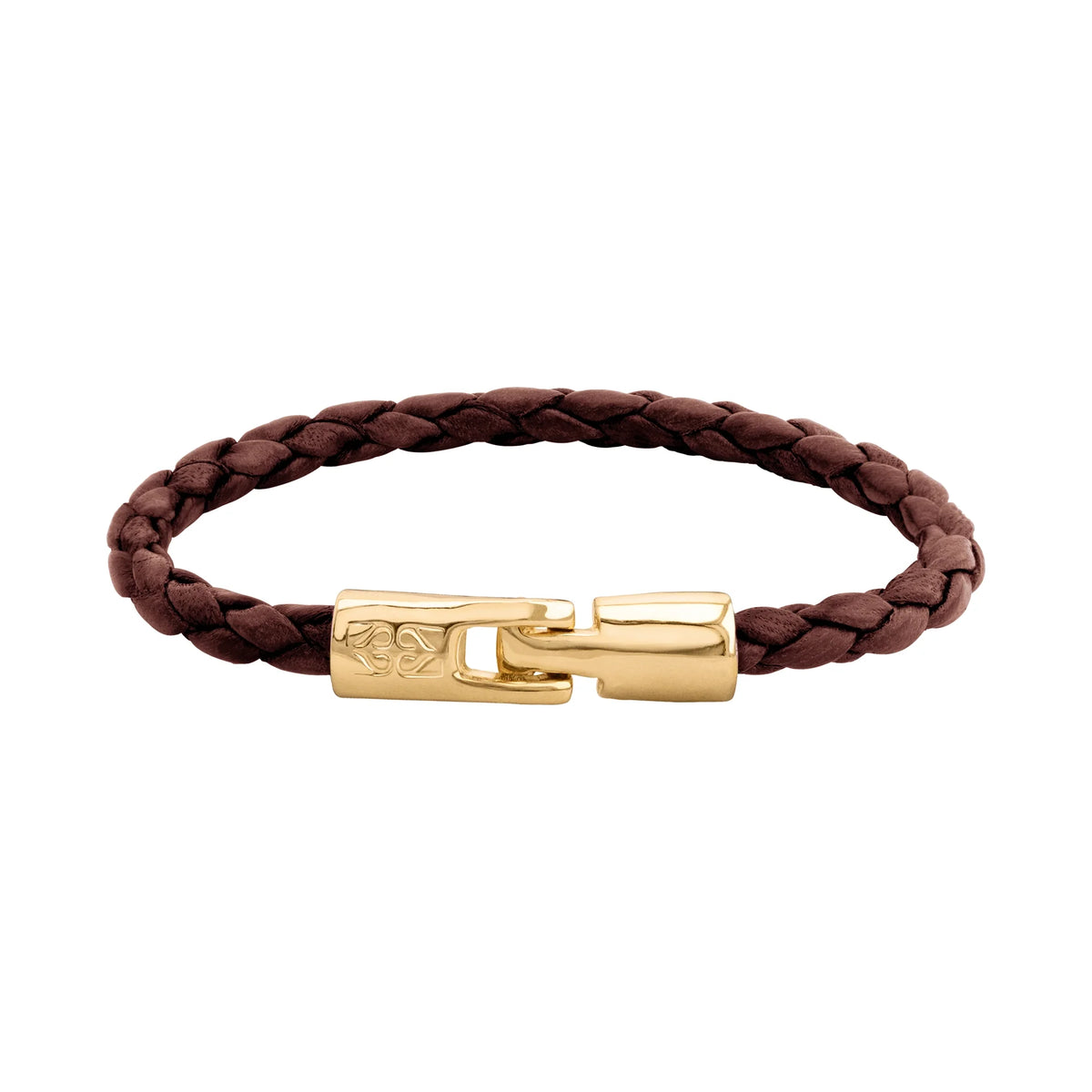 Pulsera en baño de Oro 22K, Piel natural de Borrego, Trenzado - Joyería y bisutería fina