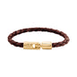 Pulsera en baño de Oro 22K, Piel natural de Borrego, Trenzado - Joyería y bisutería fina