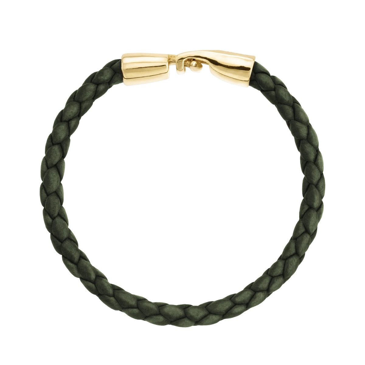 Pulsera en baño de Oro 22K, Piel natural de Borrego, Trenzado - Joyería y bisutería fina