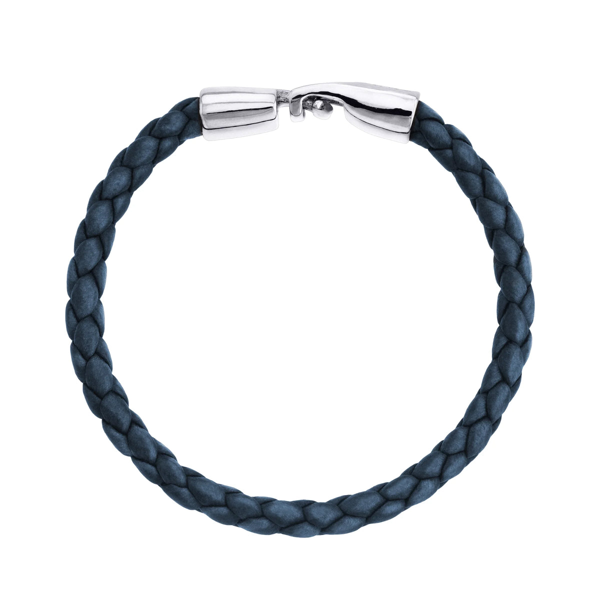 Pulsera en baño de Rodio, Piel natural de Borrego, Trenzado - Joyería y bisutería fina