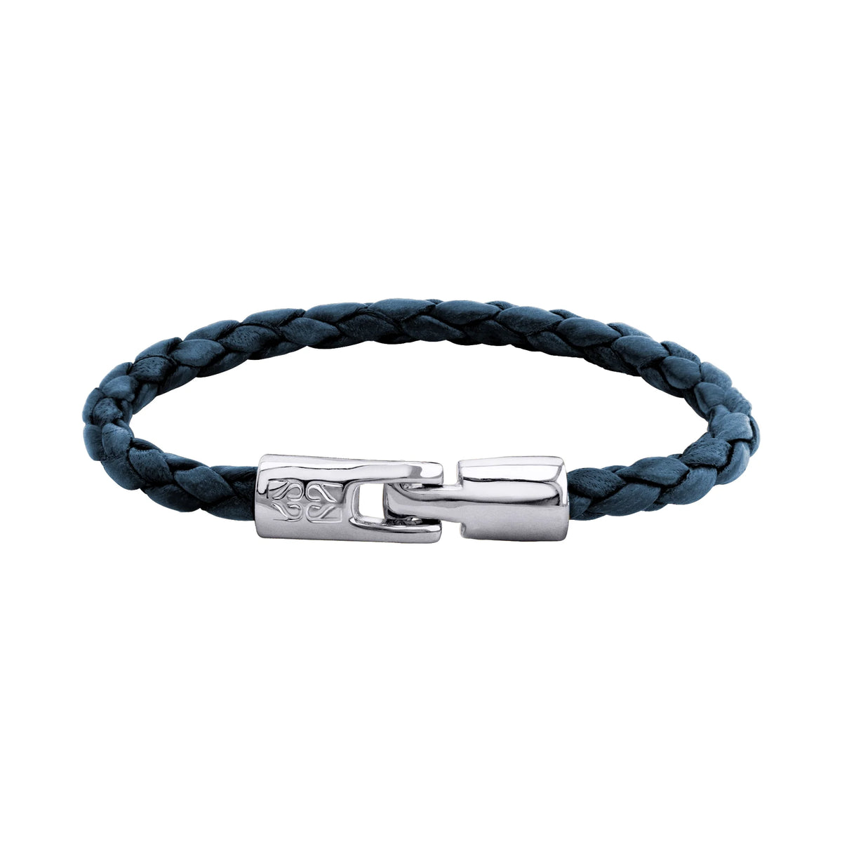 Pulsera en baño de Rodio, Piel natural de Borrego, Trenzado - Joyería y bisutería fina