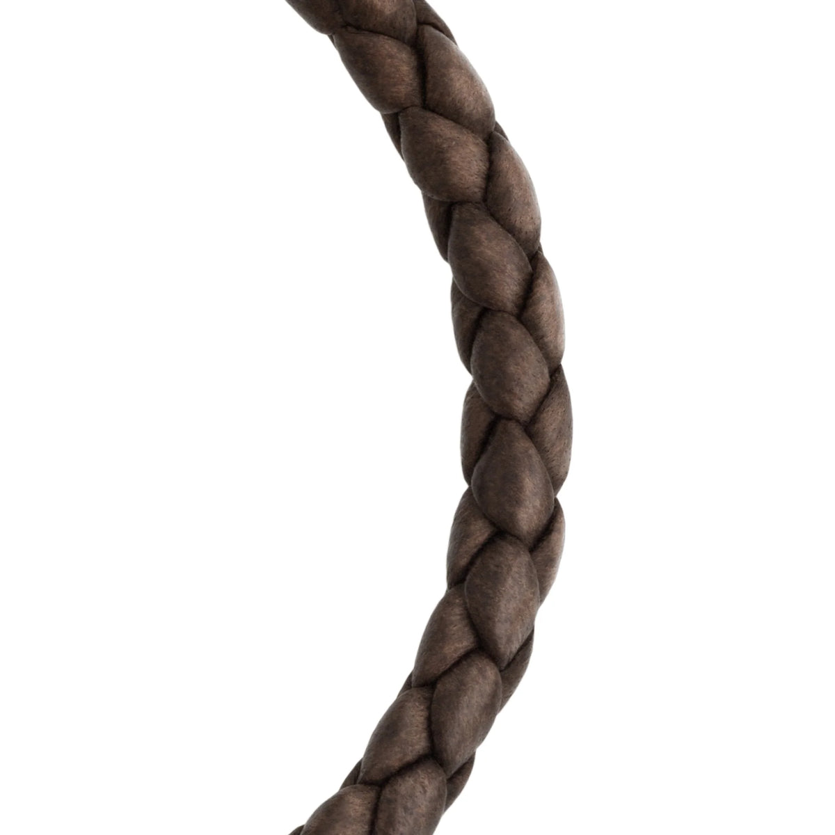 Pulsera en baño de Rodio, Piel natural de Borrego, Trenzado - Joyería y bisutería fina