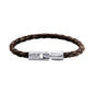 Pulsera en baño de Rodio, Piel natural de Borrego, Trenzado - Joyería y bisutería fina