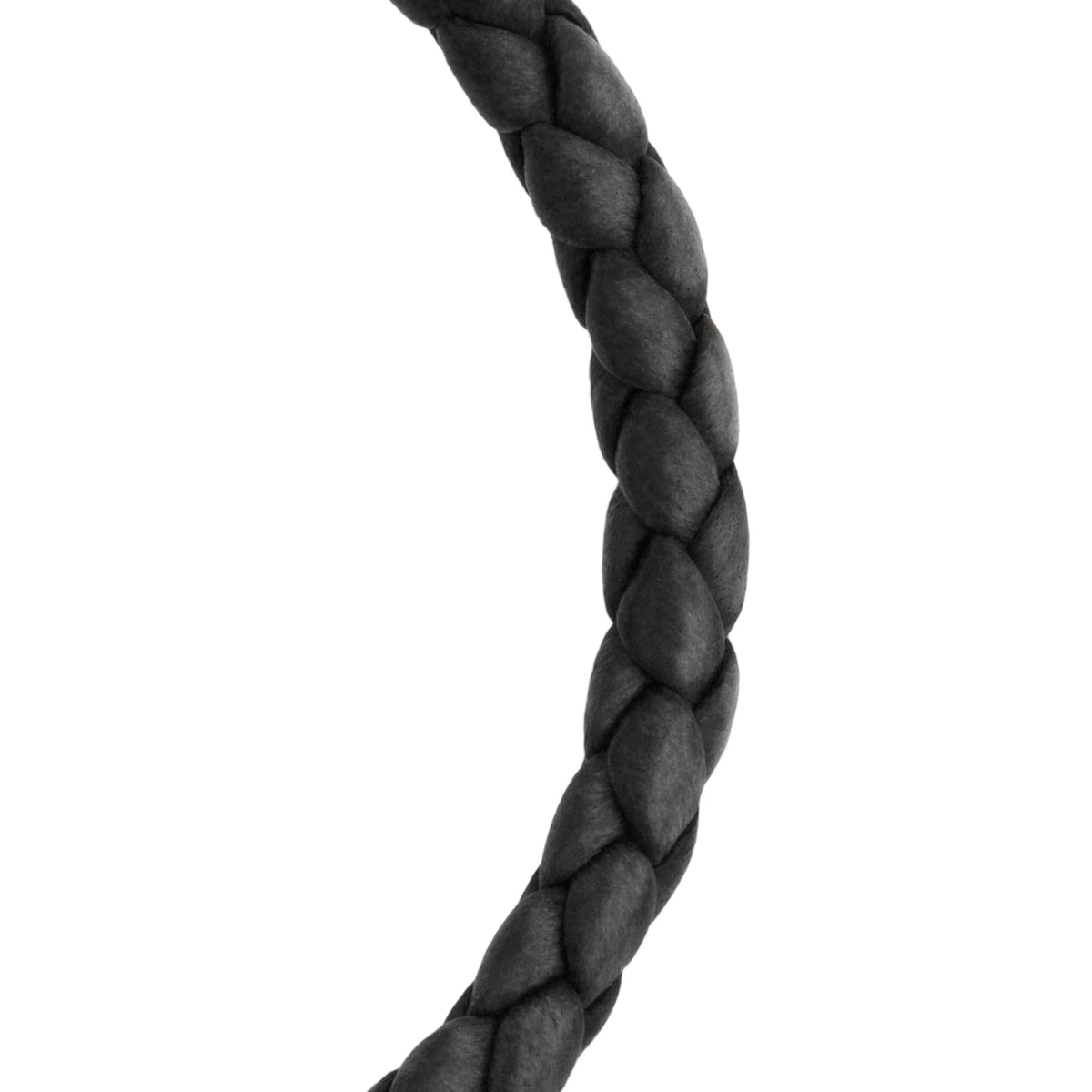 Pulsera en baño de Rodio, Piel natural de Borrego, Trenzado - Joyería y bisutería fina