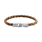 Pulsera en baño de Rodio, Piel natural de Borrego, Trenzado - Joyería y bisutería fina
